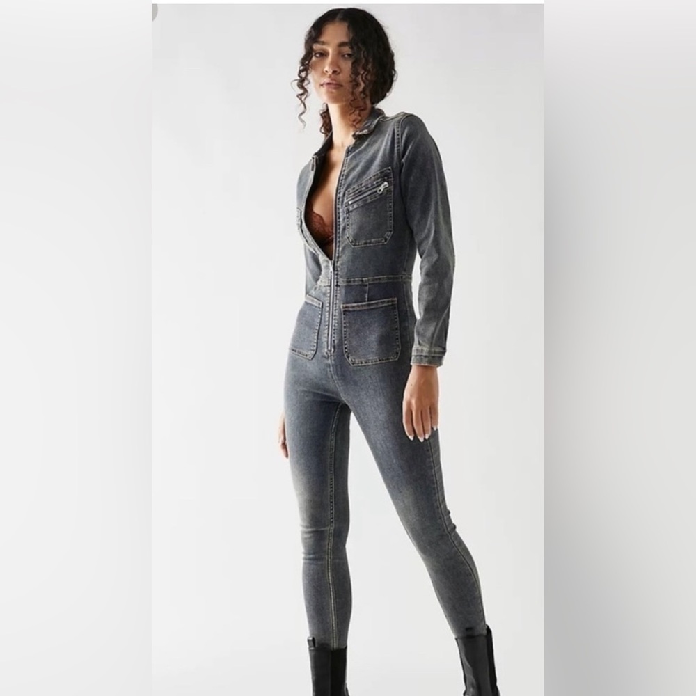 Free People Demin Jumpsuit